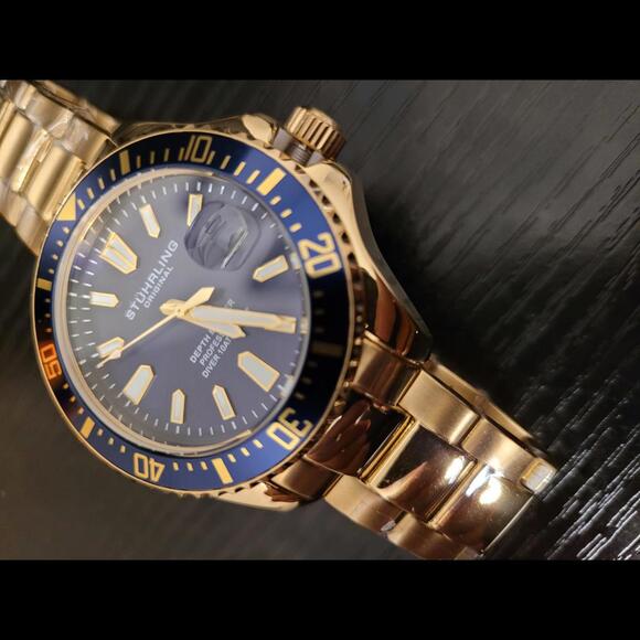🔥NEW Stuhrling 3950 Depthmaster Aquadiver Mens Quartz Watch - Picture 1 of 6